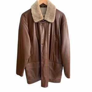 Ogilvy men’s brown shearling leather jacket